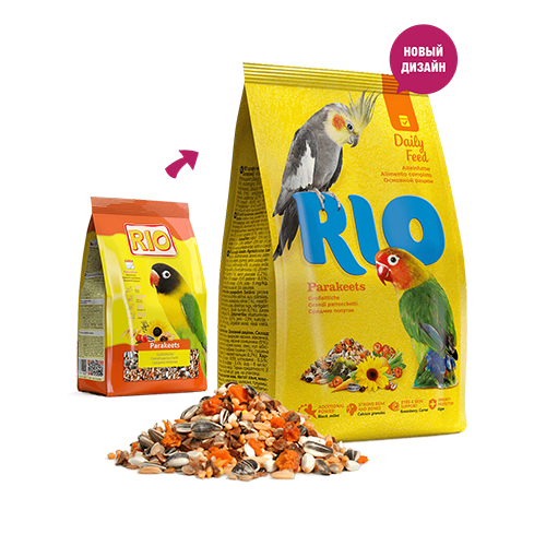 RIO Корм для средних попугаев. Основной рацион. 1 кг.