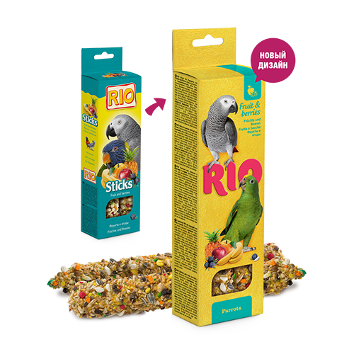RIO Палочки для попугаев с фруктами и ягодами. 2х90г